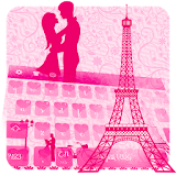 Romantic pink paris keyboard icon