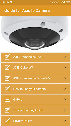 Android application Guide For Axis Ip Camera screenshort