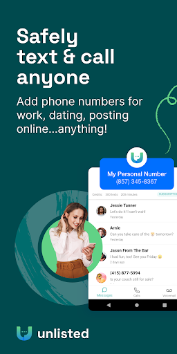 Android application Unlisted - Second Phone Number screenshort