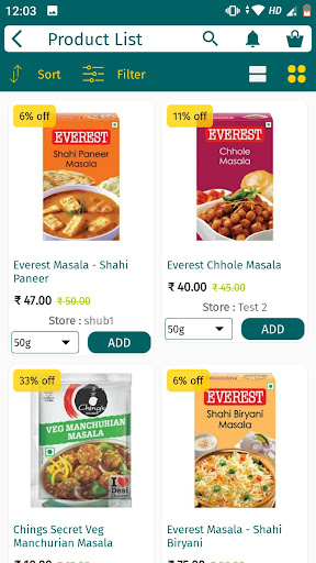 Grocery Demo Screen 3