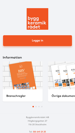 Android application Byggkeramikrådet screenshort