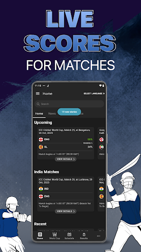 Android application NDTV Cricket - Live Scores screenshort