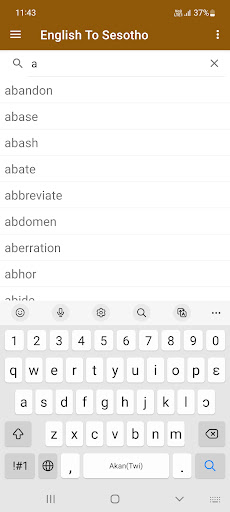 Android application English To Sesotho Dictionary screenshort