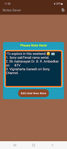 Notes Saver Screen 2