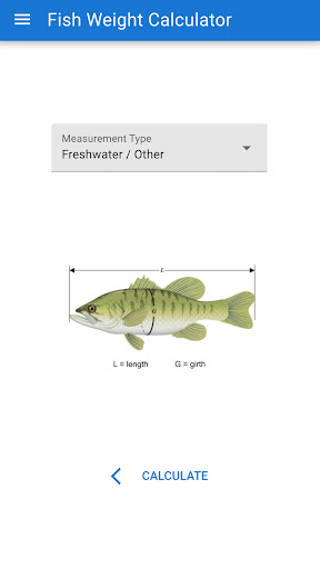 Android application Fish Weight Calculator (Demo) screenshort