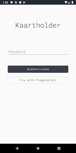 Android application Kaartholder - encrypted card s screenshort