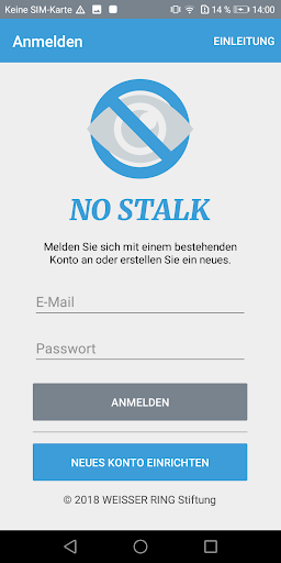Android application NO STALK screenshort