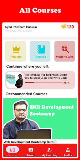 Android application Mudaris: Learn to Code screenshort
