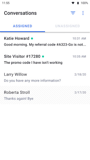 Android application ActiveCampaign Conversations screenshort