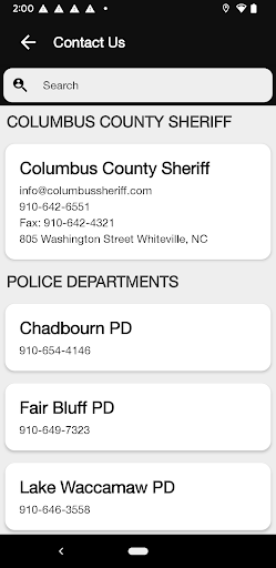 Columbus County Sheriff Screen 2