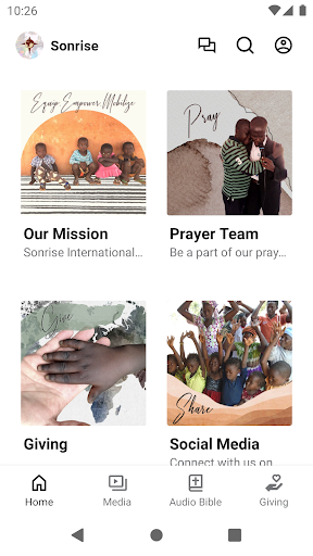 Android application Sonrise International screenshort