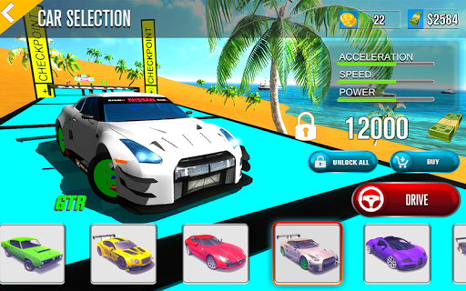 Mega Sky Ramp Car Drive Game