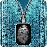 fake fingerprint zipper lock icon