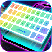 LED Rainbow Keyboard Background
