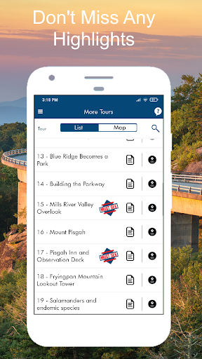 Blue Ridge Parkway Tour Guide Screen 3