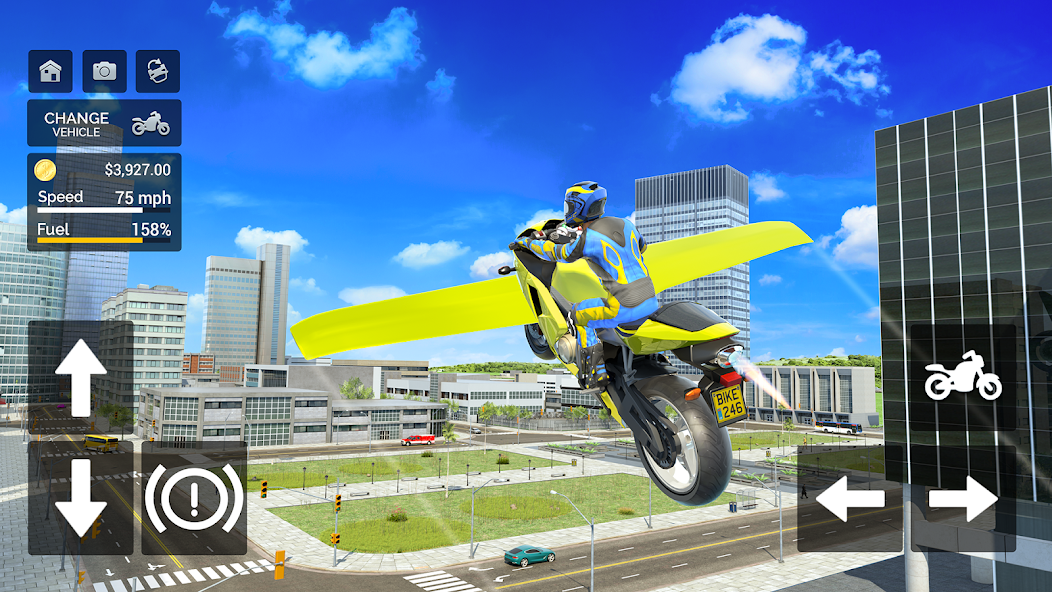 Flying Motorbike Simulator 1.25 APK + Mod (Unlimited money) untuk android