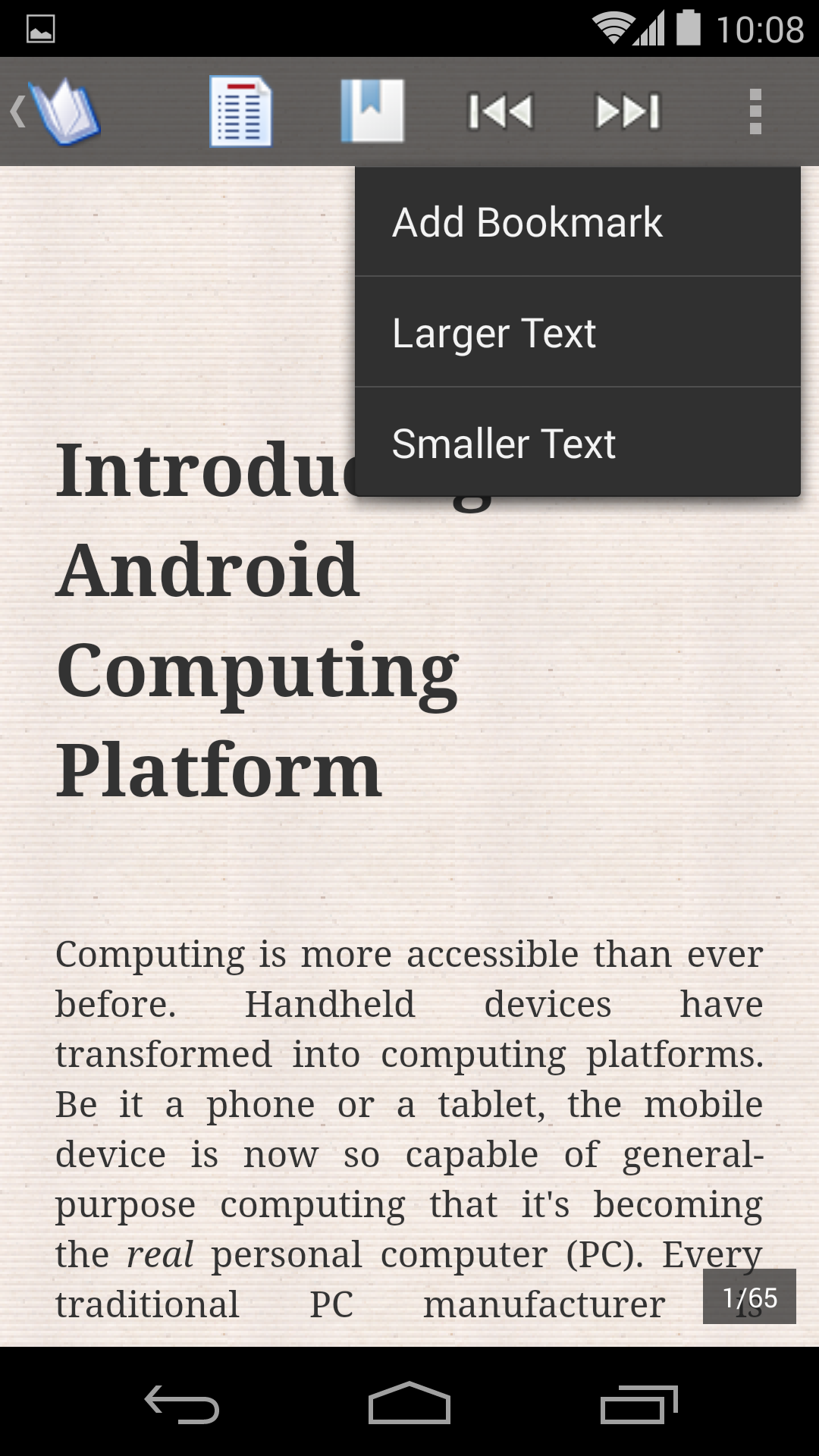 Android application ePub Reader for Android screenshort