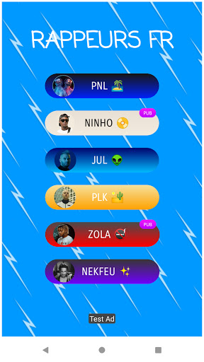 Android application RAP FR (sans internet) screenshort