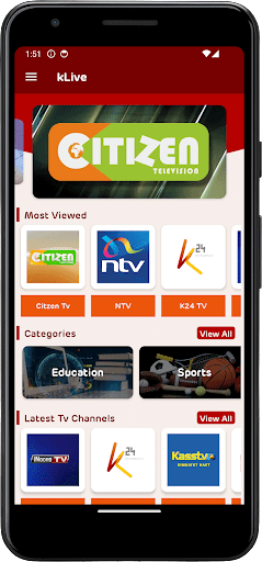 Android application kLive screenshort