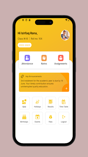 Android application Hidaya International School screenshort