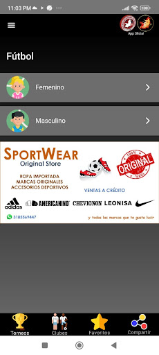 Android application ValleScore! screenshort