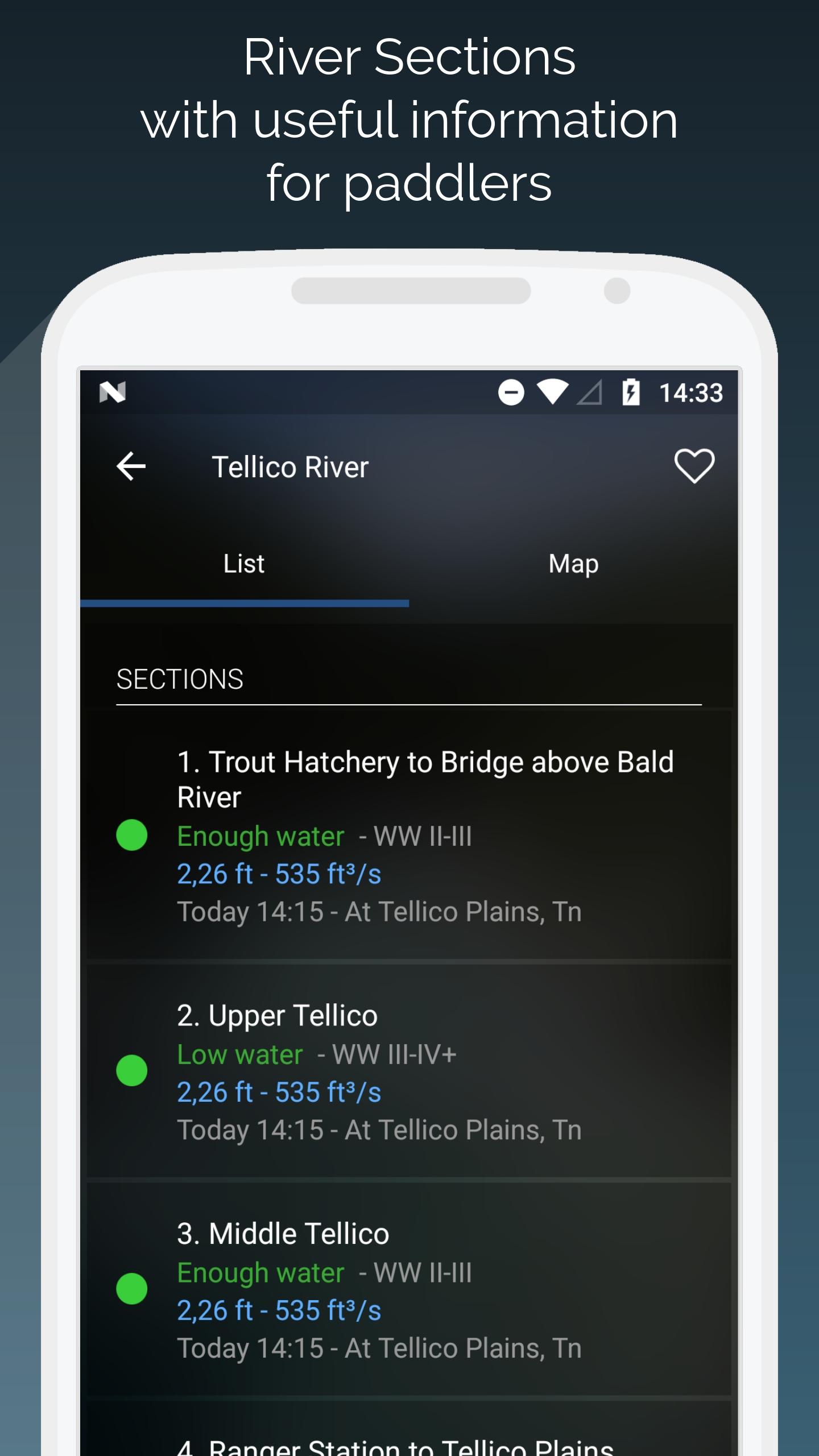 Android application RiverApp - River flows screenshort