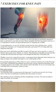 Exercises for Knee Pain Tips