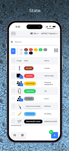 Android application APPEC - APPforEquipmentControl screenshort