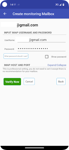 Email forwarder Screen 3