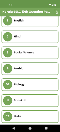 Kerala SSLC Question Papers Screen 2