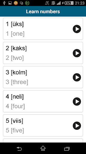 Screenshot of Learn Estonian