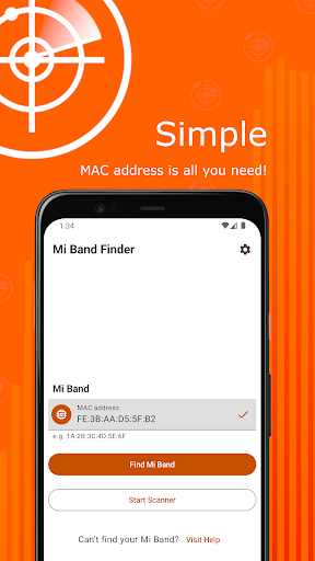 Android application Mi Band Finder screenshort