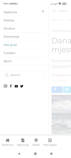 Android application Jadran Novi screenshort