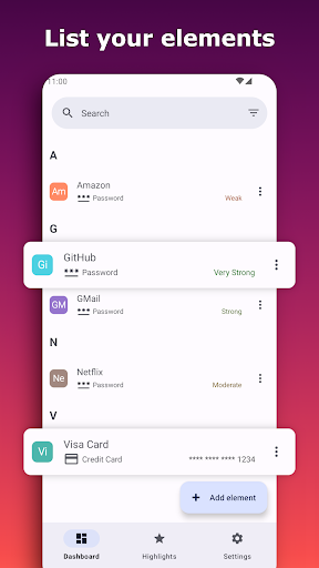 Android application KeyGo - Digital Vault screenshort