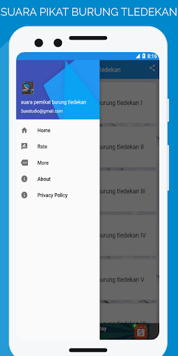 Android application suara pemikat burung tledekan screenshort