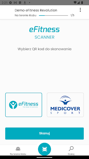 eFitness Scanner Screen 2