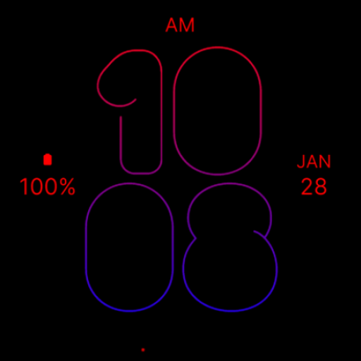 Skinny Blue Red Watch Face Logo
