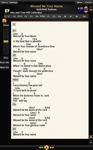 Android application WorshipSong Band screenshort
