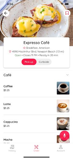 Expresso: Order Takeout Screen 2