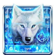 Blue Fire Wolf Keyboard Theme 