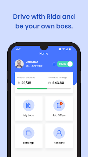 Android application Rida Driver screenshort