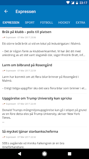 Sweden News (Nyheter) Screen 2