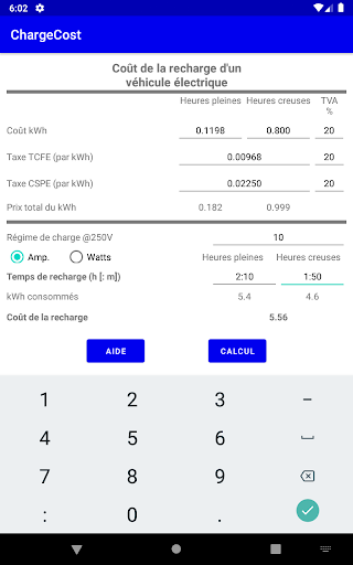 ChargeCost Screen 2