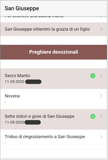 Android application San Giuseppe screenshort