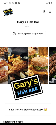 Android application Gary's Fish Bar - Chopwell screenshort