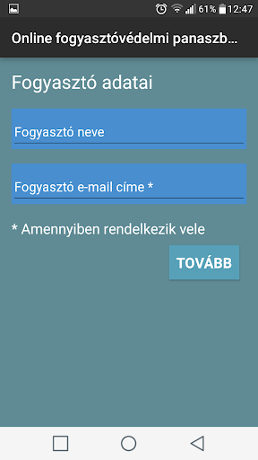 Fogyasztóvédelmi panaszbeküldő