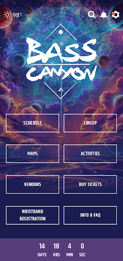 Android application Bass Canyon Festival App screenshort