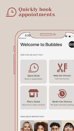Android application Bubbles Salons screenshort