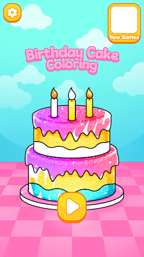 Glitter Birthday Cake Coloring Screenshot 1 - AppWisp.com