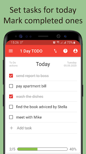 1 Day TODO – simple to-do list Screen 3